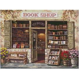 書店十字のステッチ、クロスステッチ キット エジプト綿 14ct 400*300 針 82*65cm 刺しゅうキット