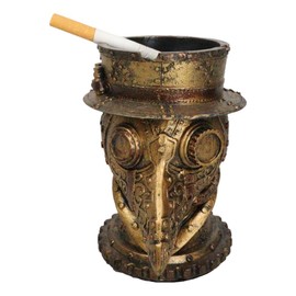 Ebros Gift Bizarre Steampunk Plaque Doctor Head Bust Ashtray Decorative Box Figurine with Painted Gearwork Clockwork Valve Pipes As Macabre Ossuary Victorian Industrial Sci Fi
