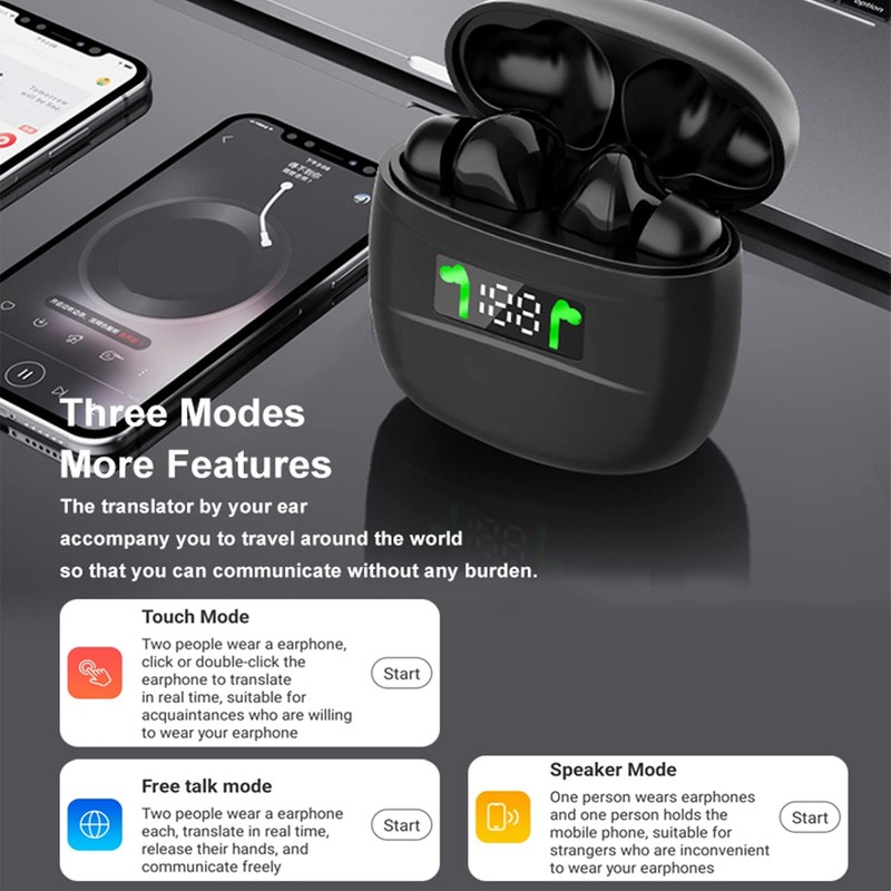 Dispositivo Traductor, Traductor de Idiomas, Auriculares Compatibles con 144 Idiomas