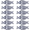 FREEBLOSS 12Pcs Fish Symbol Embroidered Patches Iron On Embroidered Patch