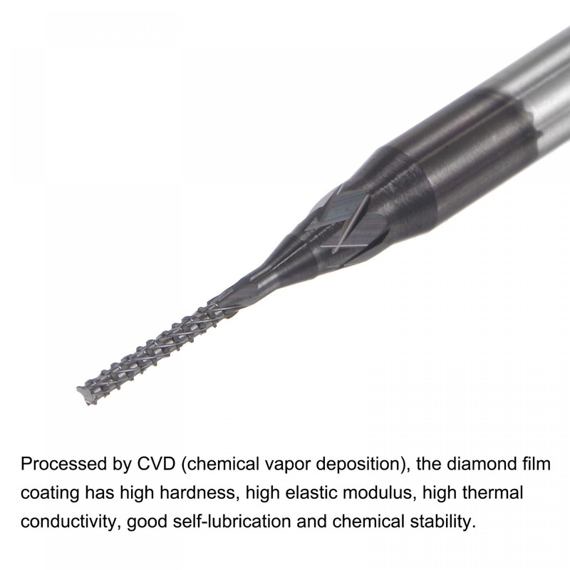 sourcing map CNC Milling Cutter Diamond Film Coated Tungsten Carbide