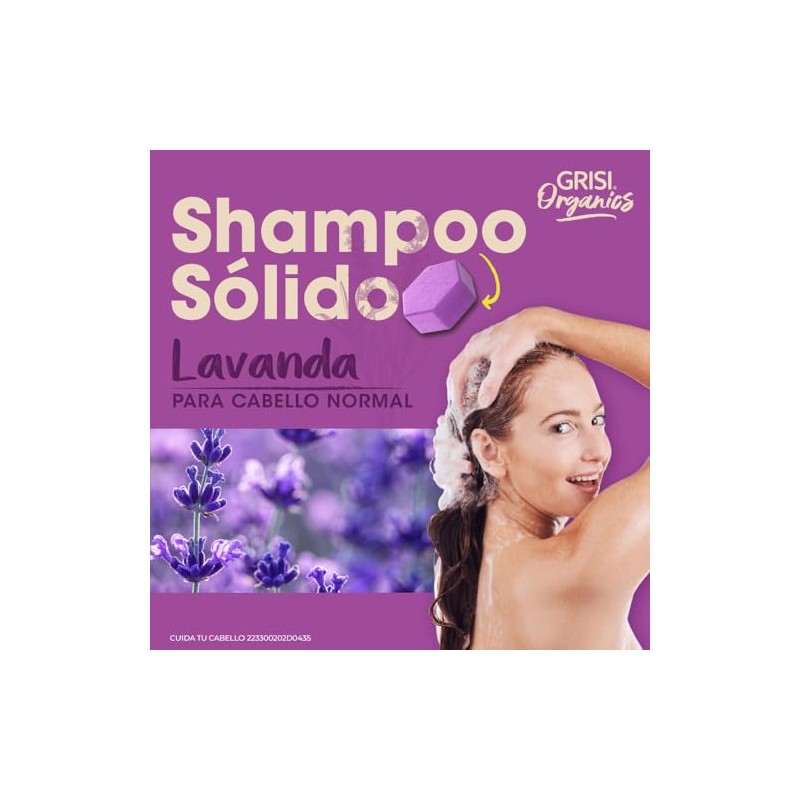 Shampoo Sólido de Lavanda para Cabello Normal, 75gr