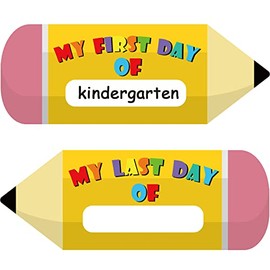First & Last Day of School Board Sign Double-Sided Back to School Pencil Chalkboard for Kindergarten Preschool Kids 14”x11 Reusable 1st Day of Sign Photo Props School Supplies for Boys Girls