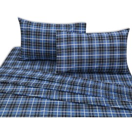 Ruvanti 100% Cotton 4 Piece Flannel Sheets Full - Deep Pocket - Warm - Super Soft - Breathable Full Size Flannel Bed Sheets Set. Flannel Bed Set Include Flat Sheet, Fitted Sheet & 2 Pillowcases (Full)