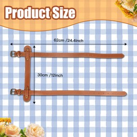 3PCS Outdoor Picnic Blanket Carry Strap, 24.4inch Leather Blanket Straps for Carrying, Yoga Mat Strap, Portable Handle Bedroll Motorcycle Blanket Roll Carrier with Adjustable Straps