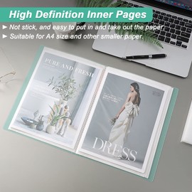 60 Pocket Portfolio Binder with Clear Sleeves 2 Pcs Binder with Plastic Sleeves A4 Biupky Art Portfolio Folder with Plastic Sheet Protectors Display Book for Document, Kids Artwork, Diamond Painting