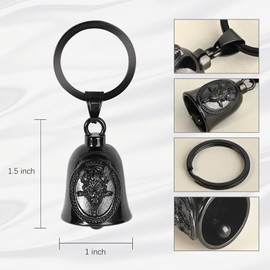 Motorcycle Bell: Gremlin Bell Motorbike | Viking Odin Nordic Motorbike Bell Guardian, Keychain Lucky Gifts for Men