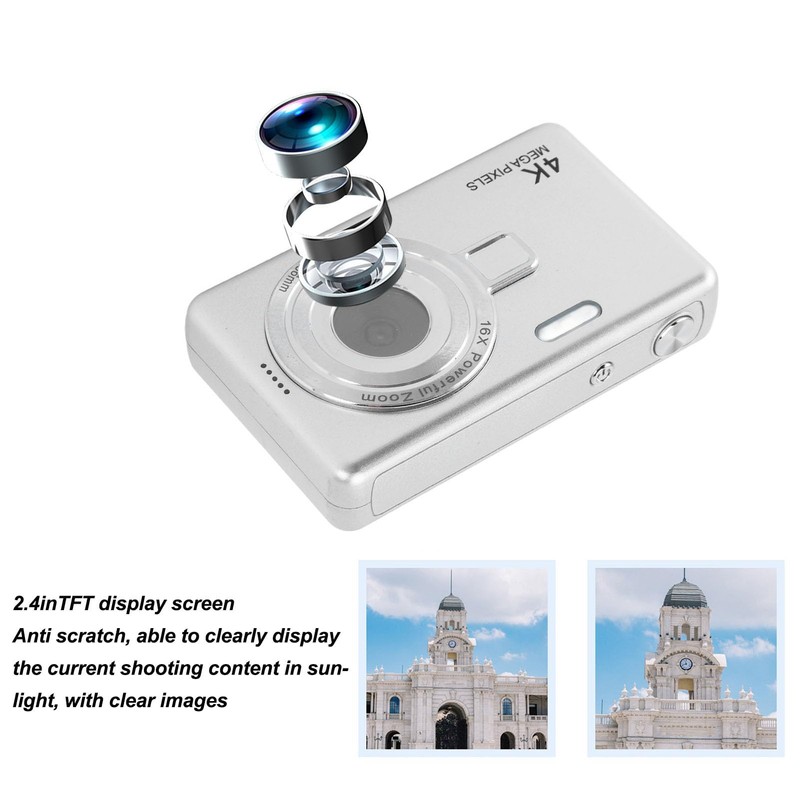 Digital Camera, 12MP 1080P, 16X Digital Zoom, Auto Focus, Vedio