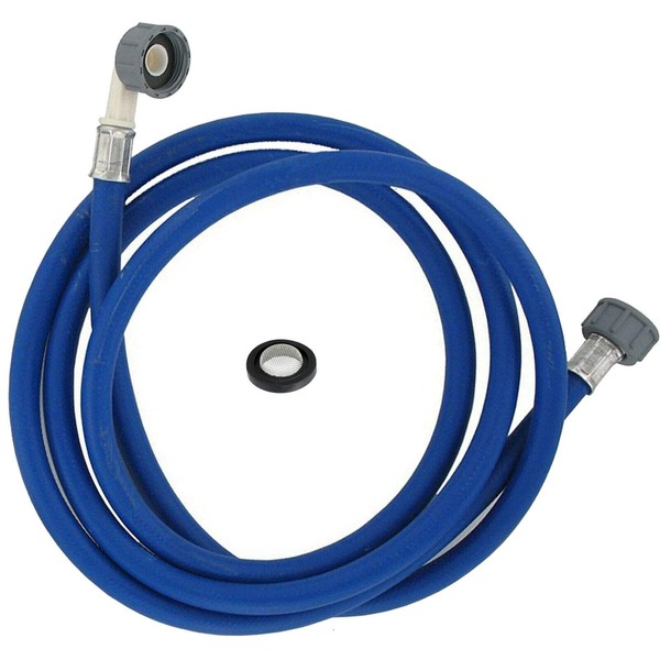 SPARES2GO Universal Washing Machine 3.5m Cold Water + Hot Water Fill Hoses + Inlet Washer with Filter Mesh