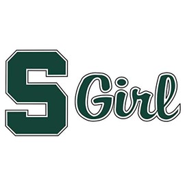 Craftique Michigan State Decal (S Girl Decal (4",6"), 6 in)