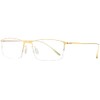 FONEX Metal Square Eyeglasses,Half Semi Rimless Lightweight Glasses Frame for