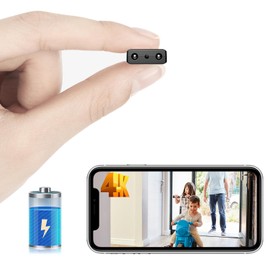 【Free 64G】Smallest Wireless WiFi Battery Camera,Concealed Coin Size Camera,HD4K Portable Video Recording Live Feed for Baby Monitor,Night Vision,Motion Detection,Cloud Storage for Outdoor/Indoor
