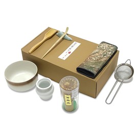 NUFECARG Matcha Tea Set, Japanese Tea Set, Tea Making Kit, Matcha Whisk Kit, Matcha Bowl, Matcha Whisk, Matcha Whisk Holder, Scoop, Sifter, Cloth, Scoop Stand and Tea Spoon (8pcs)