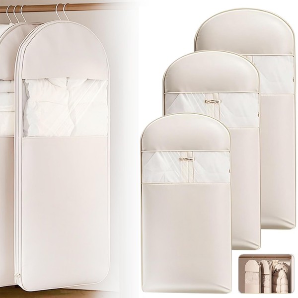 Space Saving Hanging Garment Bag with Self Compression Zipper,Hanging Vacuum