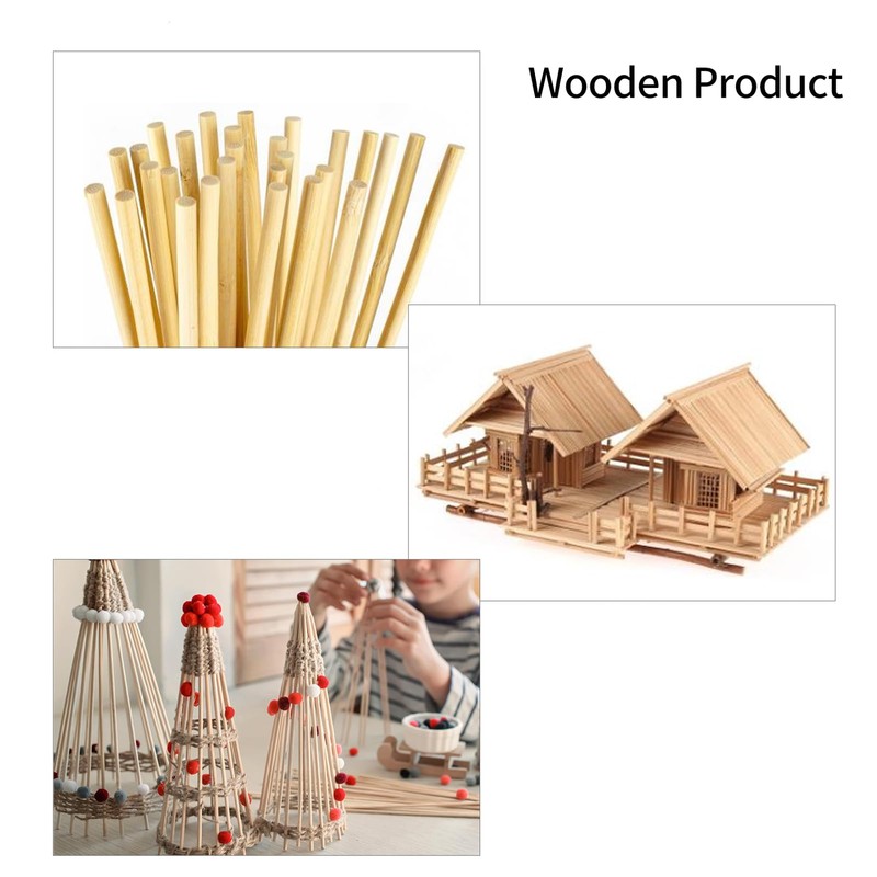 FUZVOL 10 Pcs 300mm X10mm Diameter Natural Round Wooden Dowels,Long