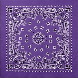 Casual Extra Large Trainmen Paisley Bandanas 27" Cotton Men & Women Fashion Accessory - Color: Purple