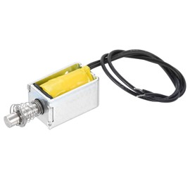 QUARKZMAN DC 3V 0.5A Open Frame Solenoid Electromagnet x 1 Piece Pressure Pull Type Open Frame Solenoid Electromagnet for Vending Machines, [Silver Tone, Black]