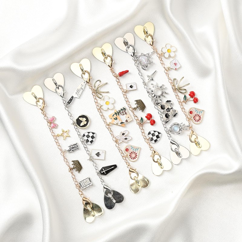 TAKEALOOKO Dust Plug Charm Chains for Kindle - 4Pcs Silver