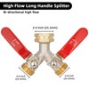 EJW Hose Splitter 2 Way, Heavy Duty Brass Garden Hose