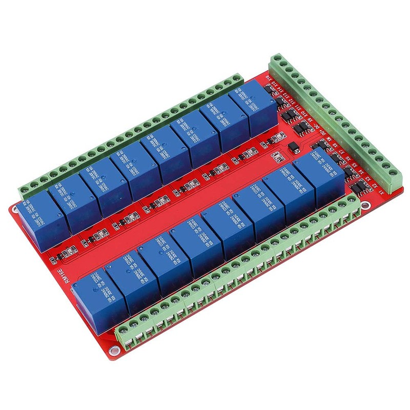DC 24V 16-Channel Relay Module Insulated Interface Card with High/Low