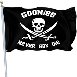 NASIAN Never Say Die Flag 3x5 Ft Funny American Pirate Tapestry Flags for Boat Room Guys College Dorm Office Bedroom Meme Flag Man Cave Wall Art Decor Banner