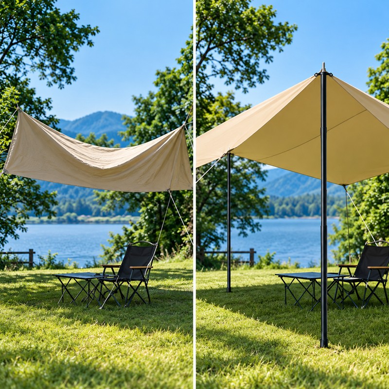 2Pcs Telescopic Tent Poles – Adjustable Aluminum Alloy Camping Awning