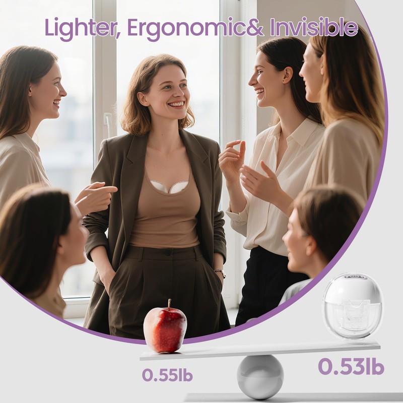 Breast Pump Hands Free, Wearable Breastfeeding Pump with 4 Modes