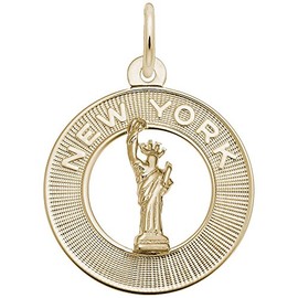 Rembrandt Charms Gold Plated Sterling Silver New York Charm Pendant