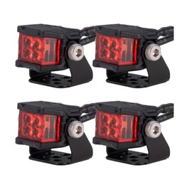 JGGZONE 1/10 RC Car LED Light Headlights Spotlight LED Roof Light Square Spotlight 4PCS Compatible with 1/10 RC Crawler Car TRX4 TRX6 Axial SCX10 90046 AXI03007 Redcat Gen8 Upgrades (Red)