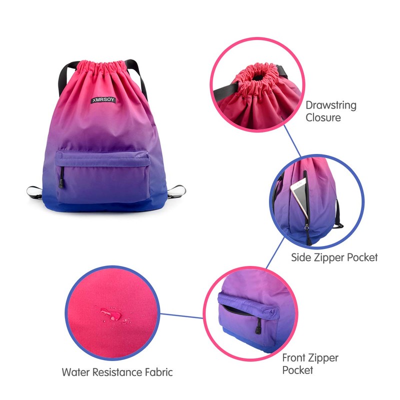 XMRSOY - Mochila con cordón para gimnasio, resistente al agua,