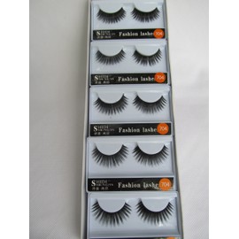 Fat-catz-copy-catz 10 pairs re-usable handmade false thick black eye lashes quality thick, long natural looking false eyelashes make-up (10 pairs #704 lashes)