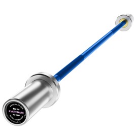 EVERYMATE 5LB Mini Barbell Bar Beginner Women Kid Bar Total Body Workout Weighted Bar, Resistance Band Bar, for Strength Training, for Youth Children New Weightlifting, Sliver Sleeves Blue Bar