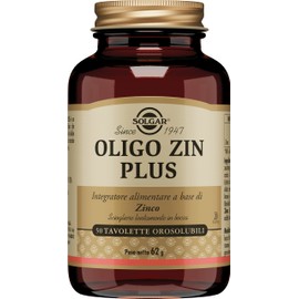 Solgar OLIGO ZIN PLUS – Zinco (gluconato + citrato) orosolubile gusto limone/lime, 50 tavolette