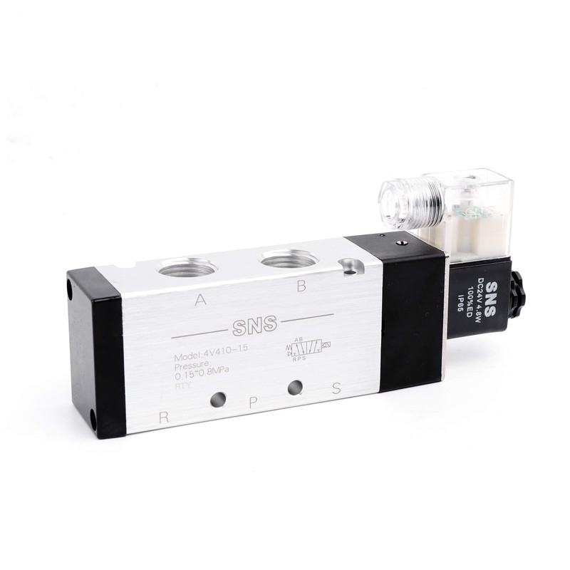 SNS Electric Solenoid Valve 5/2 Port 1/2 NPT Inlet Single