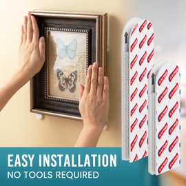 TAILI Picture Hanging Strips Heavy Duty, 16 Pairs Large & 12 Medium (28 Pairs, 56 Strips) Frame Hangers Kits for Walls, Without Nail, Damage Free Adhesive Decor, Art, Mirror