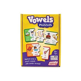 Junior Learning Vowel Puzzles - Match Long & Short Vowels with Similar Sounds, Multicolor
