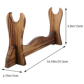 Kichvoe Wooden Stand, Stand Holder Folding Fan Stands Japanese Fan Holder Fan Display Stand Bracket for Wakizashi Light Brown