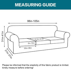 Turquoize 4 Piece Sofa Covers For 3 Cushion Couch Sofa Slipcover Soft Couch Cover For Dogs-Washable Sofa Furniture Covers With 3 Individual Large Cushion Covers Feature Fabric (XL Sofa,Biscotti Beige)