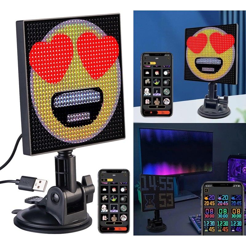 Luminea Scoreboard: Digital Programmable LED Picture Frame, 32 x 32