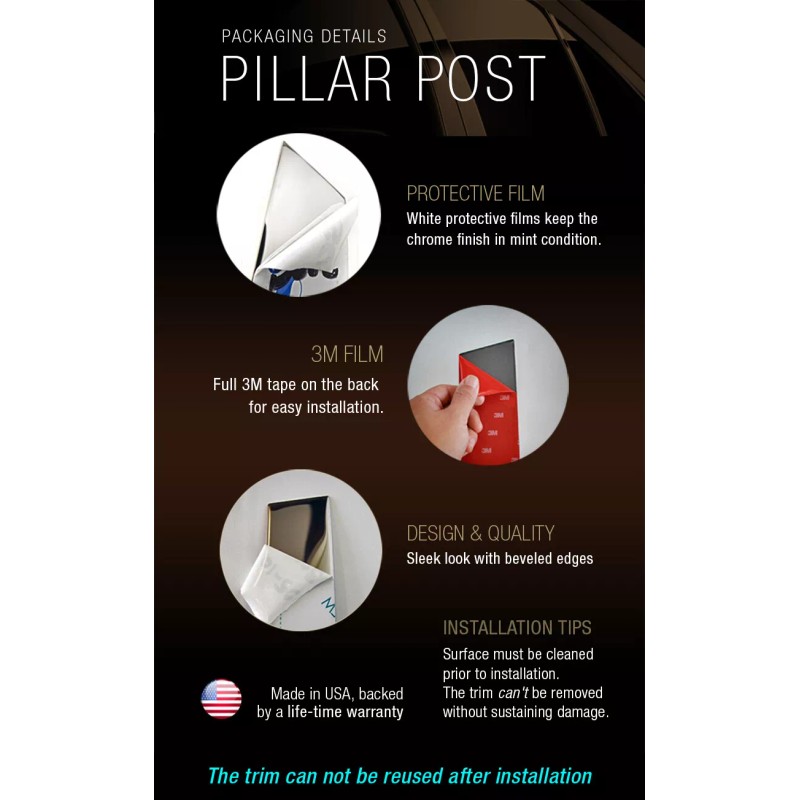 TYGER For 2015-2016 Mercedes GLA 4PC Stainless Steel Chrome Pillar