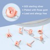 Rose Gold Plated Tiny Initial Stud Earrings A, Minimalist Jewelry,