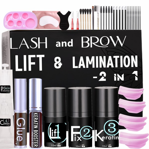 Libeauty Lash Lift Kit,Eyelash Lifting Kit,3 Minutes Brow Lamination Kit DIY At Home Eyelash Perm Kit Professional (white)