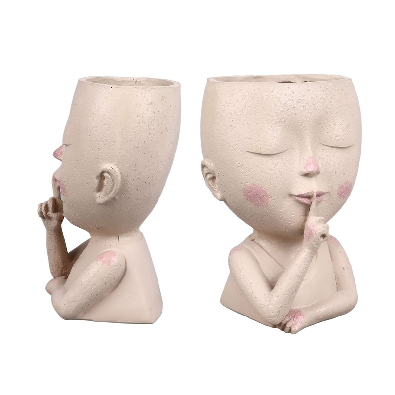 Face Flower Pot Head Planter Pot Cute Resin Succulent Planter