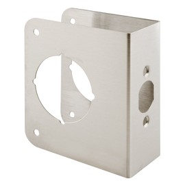 Prime-Line U 9592 Stainless Steel Lock and Door Reinforcer, 1-3/4 In. x 4-1/2 In., 2-1/8 In. Single Bore, 2-3/4 In. Backset, Silver (Single Pack)