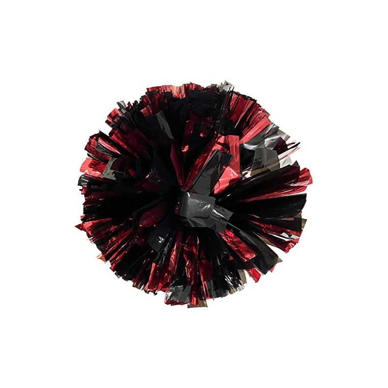 PUZINE 2pack 12" Cheerleading Metallic Foil & Plastic Ring Pom