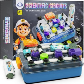 Science Kits for Kids Age 5-7 8-12, STEM Educational Learning Toys with 58 Circuit Parts, Over 520 Projects, Travel Sensory Table Fidget Toy for Boys Girls Birthday Gifts Ages 3 4 5 6 7 8 9 10 11 12