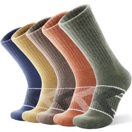 ANTSANG Merino Wool Socks for Men & Women Thermal Winter Hiking Warm Thick Crew Cozy Boot Work Gift Socks Stocking Stuffers 5 Pairs(Dark Color Mix)