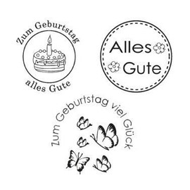 Clear Stamps "Alles Gute" A7 74 x 105 mm (Set of 3)