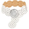 LIMHOO Wide Disc Belt for Women Leather Hollow Out Round