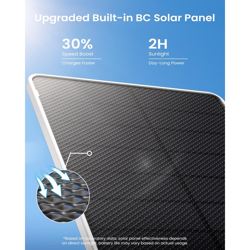 ieGeek Security Cameras Wireless Outdoor, with Adjustable&Removable Solar Panel, 360°PTZ,